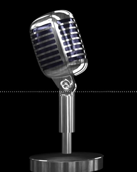 The show's chrome studio microphone